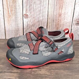 Keen Gray Red Buckle Clip Hiking Shoe Women's Size 6 (1014412)